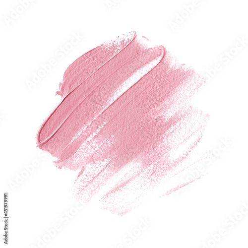 Makeup pink smear abstract art background isolated vector. Textured design. Creative template for logo or sale banner.