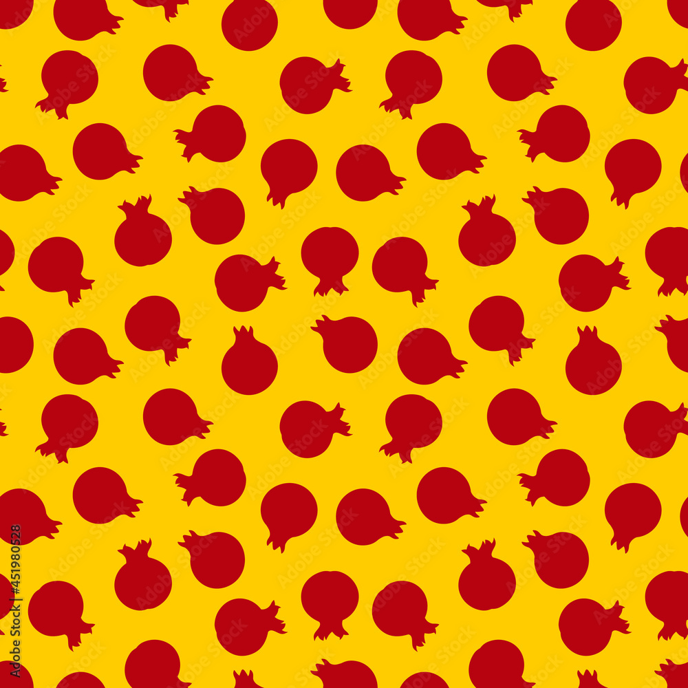 Pomegranate seamless pattern. Flat style vector illustration Pomegranate seamless pattern. Flat style vector illustration