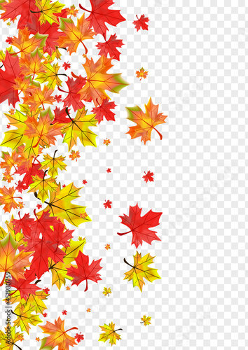 Brown Leaf Background Transparent Vector. Floral Pattern Texture. Ocher Tree Foliage. November Leaves Illustration.