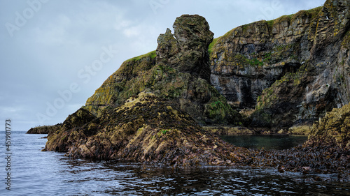 Sea caves and cliffs at Lybster in the Highlands