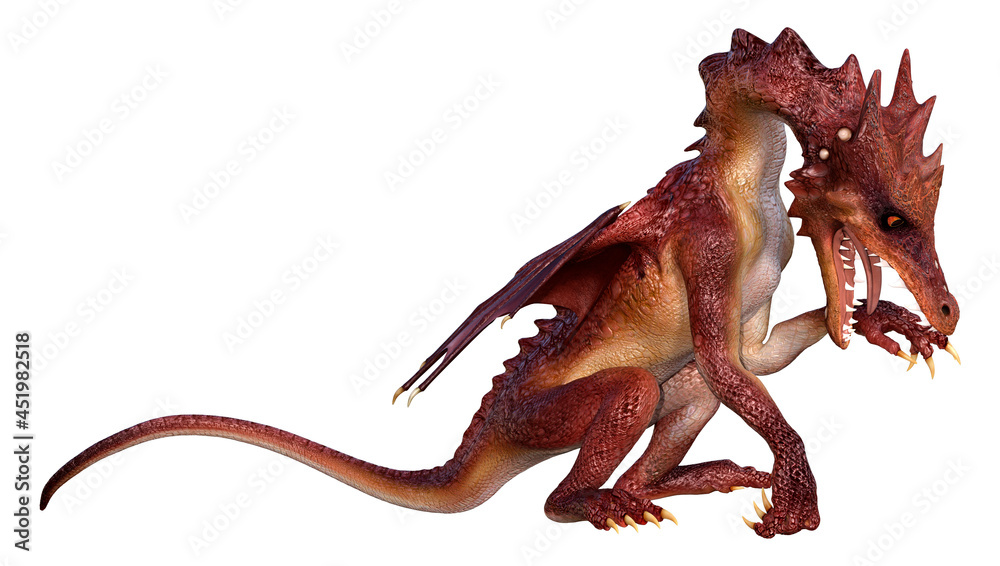 3D Rendering Fairy Tale Dragon on White 3D Rendering Fairy Tale Dragon on White