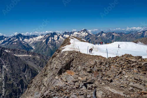 Summer skiing in France on top of 3600 in Les 2 Alpes, Europes highest skiable glacier