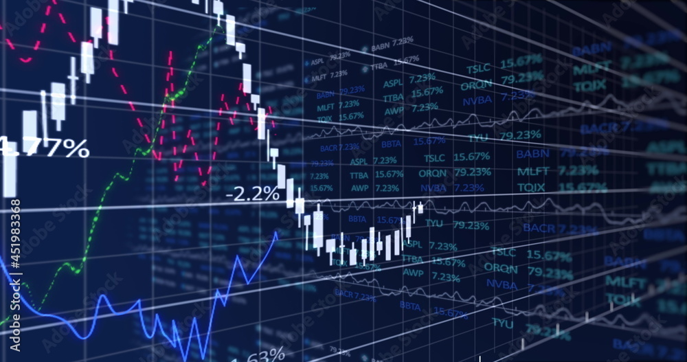 Image of stock market display with stock market tickers and graphs 4k Stock Illustration | Adobe Stock Image of stock market display with stock market tickers and graphs 4k Stock Illustration | Adobe Stock