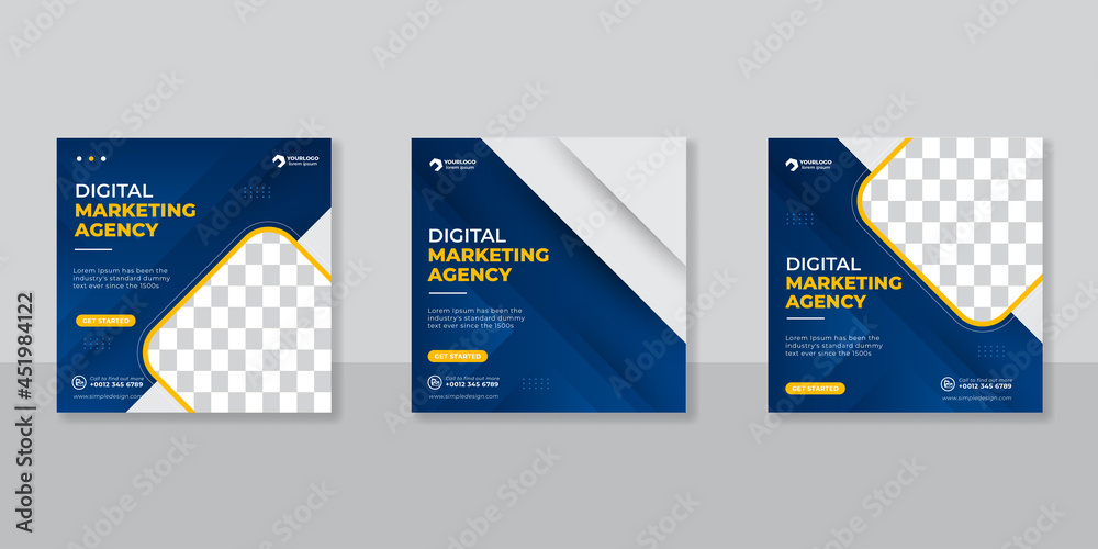 Digital business marketing social media post template. - obrazy, fototapety, plakaty 