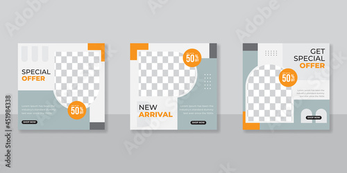 Minimalist promotion square web banner for social media furniture or fashion sale