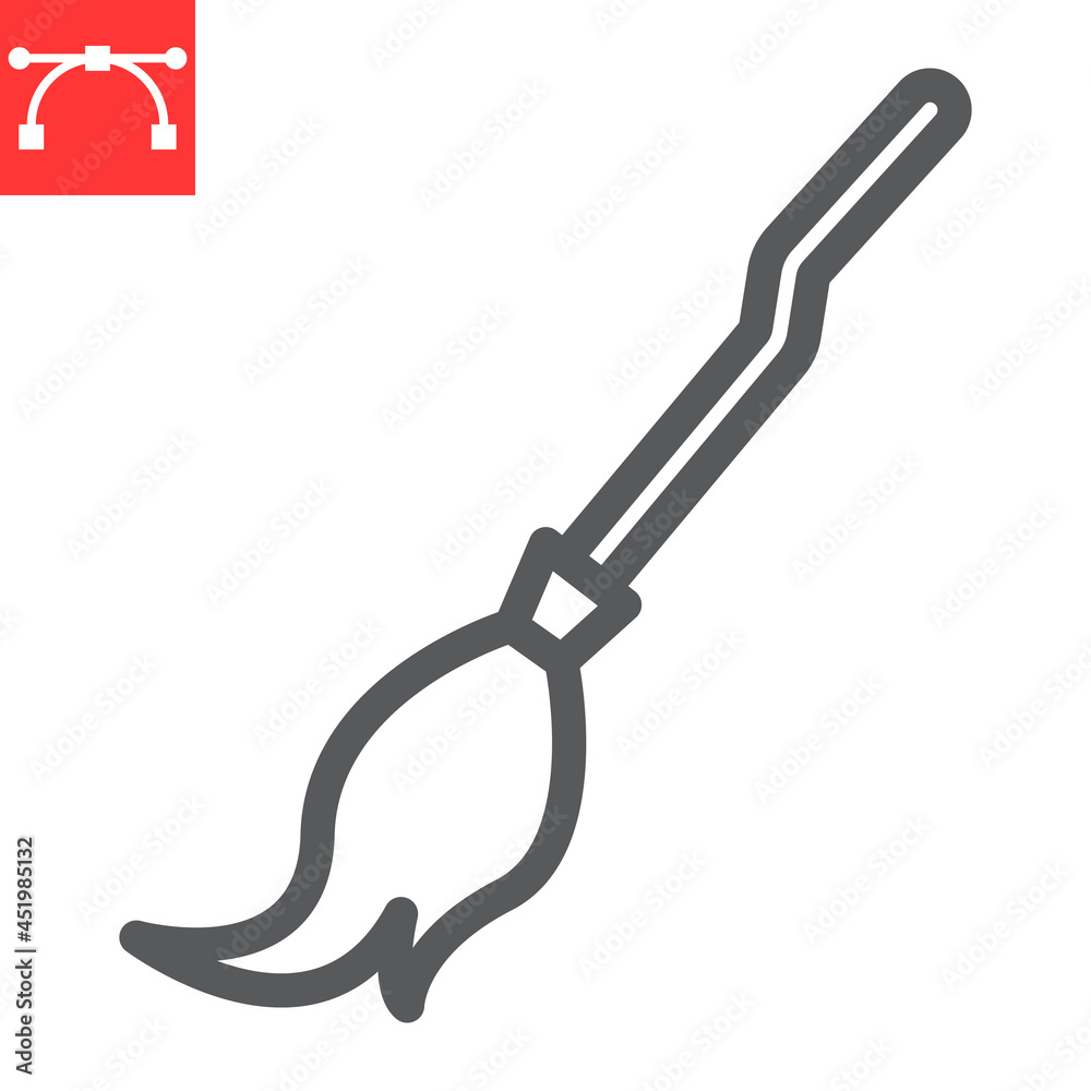 Witch broom line icon, holiday and halloween, broom vector icon, vector graphics, editable stroke outline sign, eps 10. Witch broom line icon, holiday and halloween, broom vector icon, vector graphics, editable stroke outline sign, eps 10.