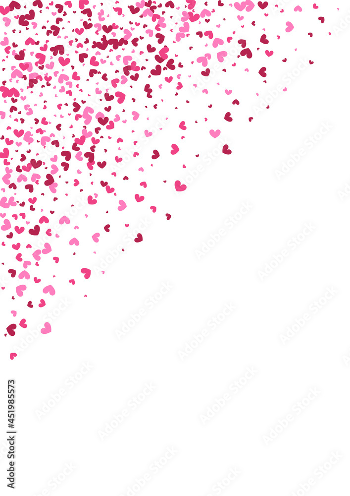 Rose Light Confetti Wallpaper. Red Holiday Illustration. Pink Heart Layout. Purple Pattern Frame. Decoration Texture.