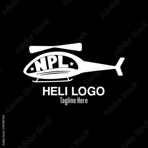 helicopter logo vector with letters N, P, L