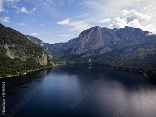 Lake Altaussee in Austria - aerial view - travel photography © 4kclips