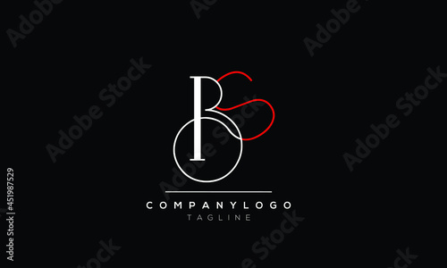 Abstract Letter Initial SB BS Vector Logo Design Template