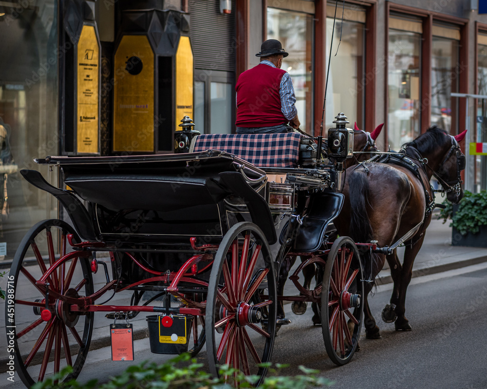 Horse-drawn carriage in old city