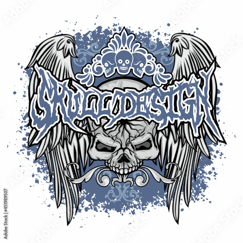 Wallpaper Mural Gothic sign with skull, grunge vintage design t shirts Torontodigital.ca