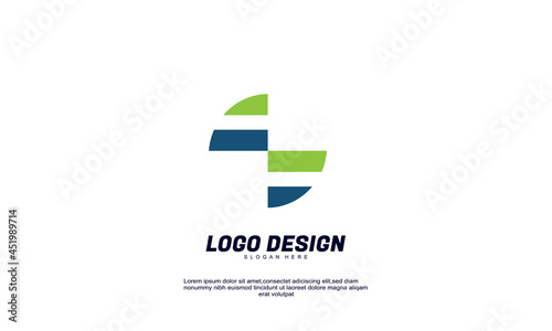 stock abstract shape circle and line logo modern for business and company collections colorful design