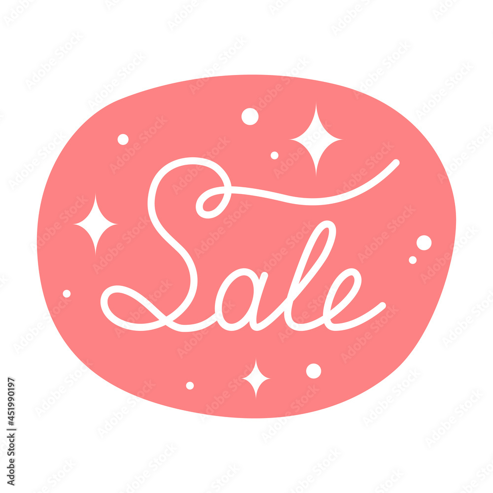 Sale Hand Drawn Lettering Banner In Bubble Vector Sale Hand Drawn Lettering Banner In Bubble Vector