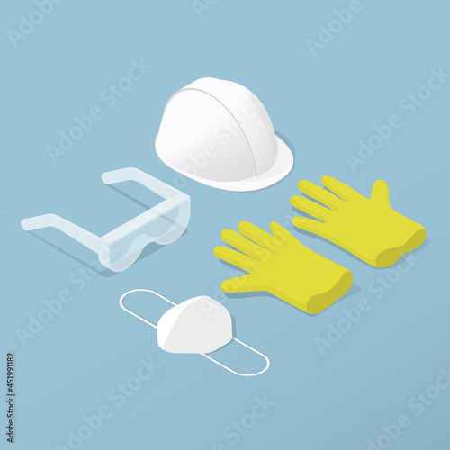 Protective Workwear Costume Isometric Illustration