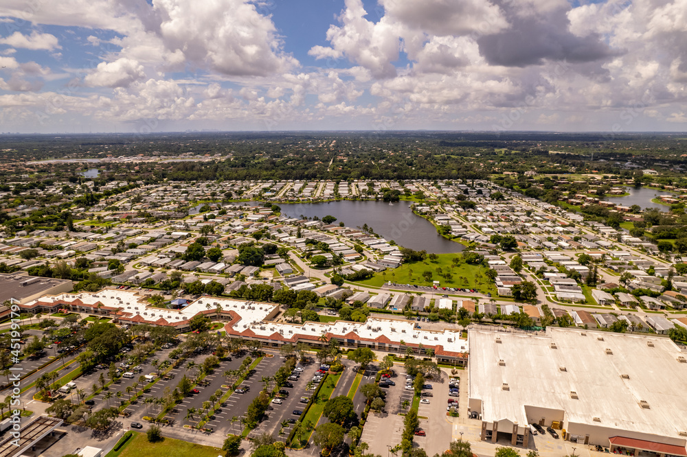 Trailer park and shopping plaza