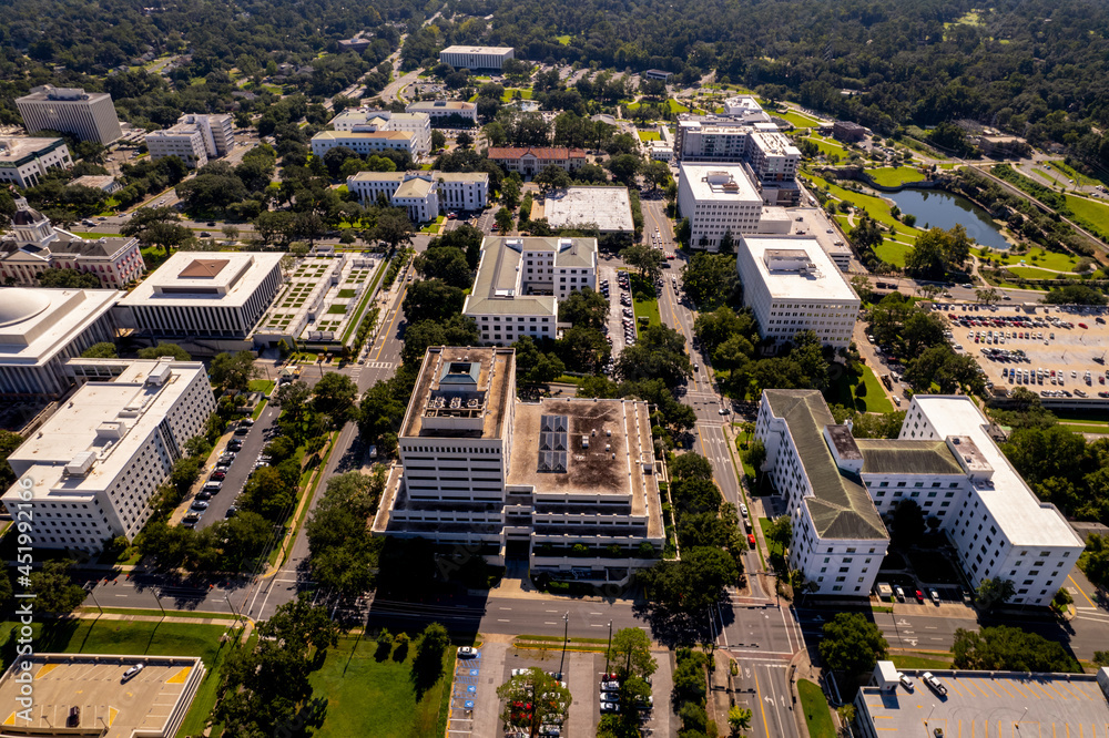 Aerial photo government buildings at Tallahassee Floridas State Capitol