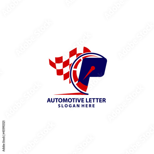 Car parts manufacturing company logo, brake manufacturing, letter P Logo