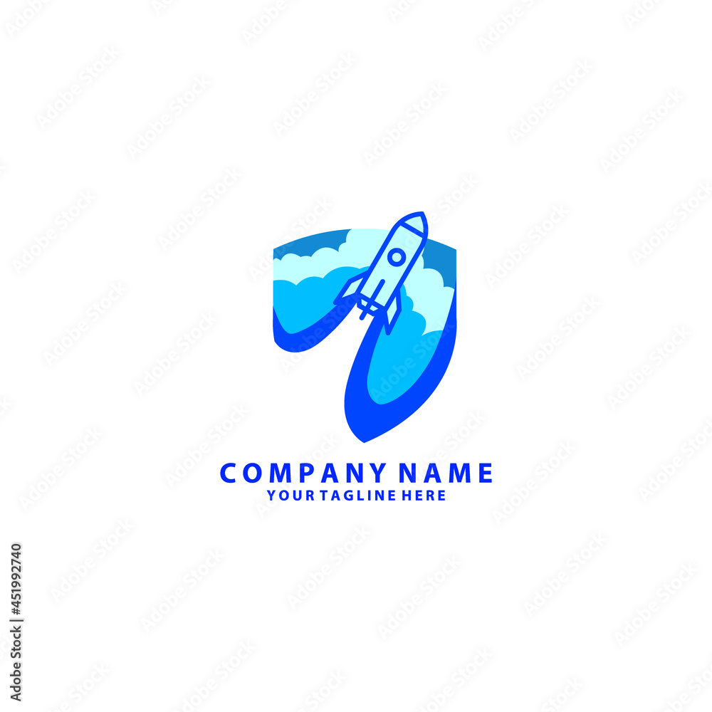 Rocket Shield Logo Icon Design Rocket Shield Logo Icon Design