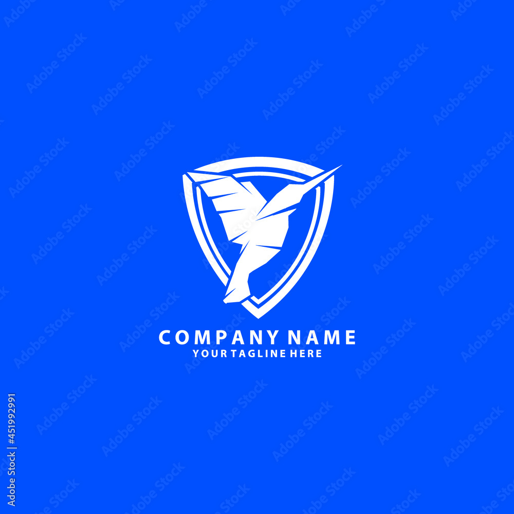 A vector illustration logo of Eagle and shield origami style jutsu A vector illustration logo of Eagle and shield origami style jutsu