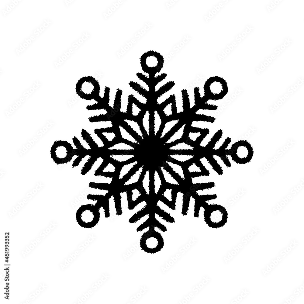 Snowflake icon. Black ink contour grunge silhouette. Vector simple flat graphic hand drawn illustration. The isolated object on a white background. Isolate. Snowflake icon. Black ink contour grunge silhouette. Vector simple flat graphic hand drawn illustration. The isolated object on a white background. Isolate.