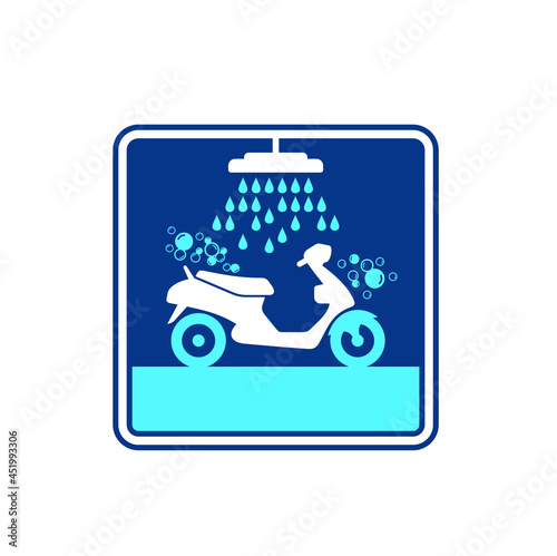 icon template for motorcycle washing services