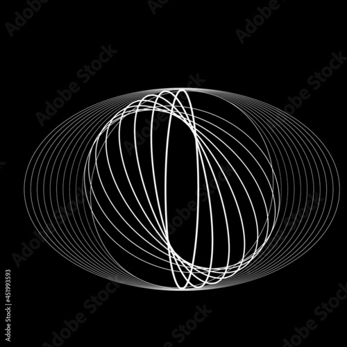 Lines in Circle Form . Spiral Vector Illustration .Technology round. Linear Logo . Design element . Abstract Geometric shape .