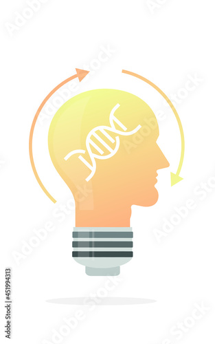 Genetic engineering science and medicine concept. Design element for scientific banner, poster.
