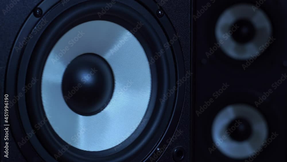 This stock video features a close-up shot of a subwoofer producing different types of bass sound. This stock video features a close-up shot of a subwoofer producing different types of bass sound.