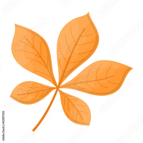Brown chestnut leaf Concept Vector Icon Design, Autumn or Fall activities Symbol, Dry weather Sign, Temperate climates Elements Stock illustration