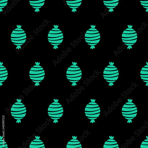 seamless pattern with colorful cute candies on dark background