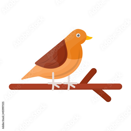 Bird Perched On Branch Concept Vector Icon Design, Autumn or Fall activities Symbol, Dry weather Sign, Temperate climates Elements Stock illustration