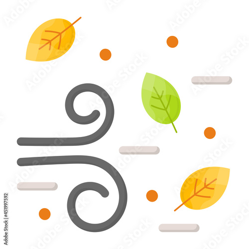 Dry leaves blown Concept, Dried Leaves Vector Icon Design, Autumn or Fall activities Symbol, Dry weather Sign, Temperate climates Elements Stock illustration