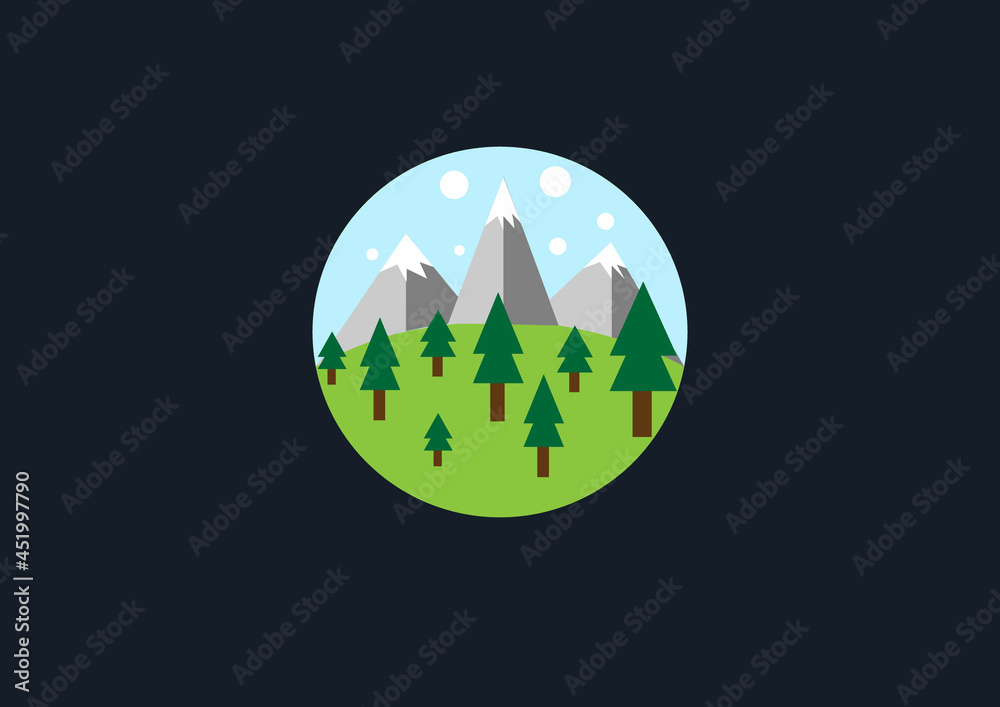 mountain illustration using Simple Technique