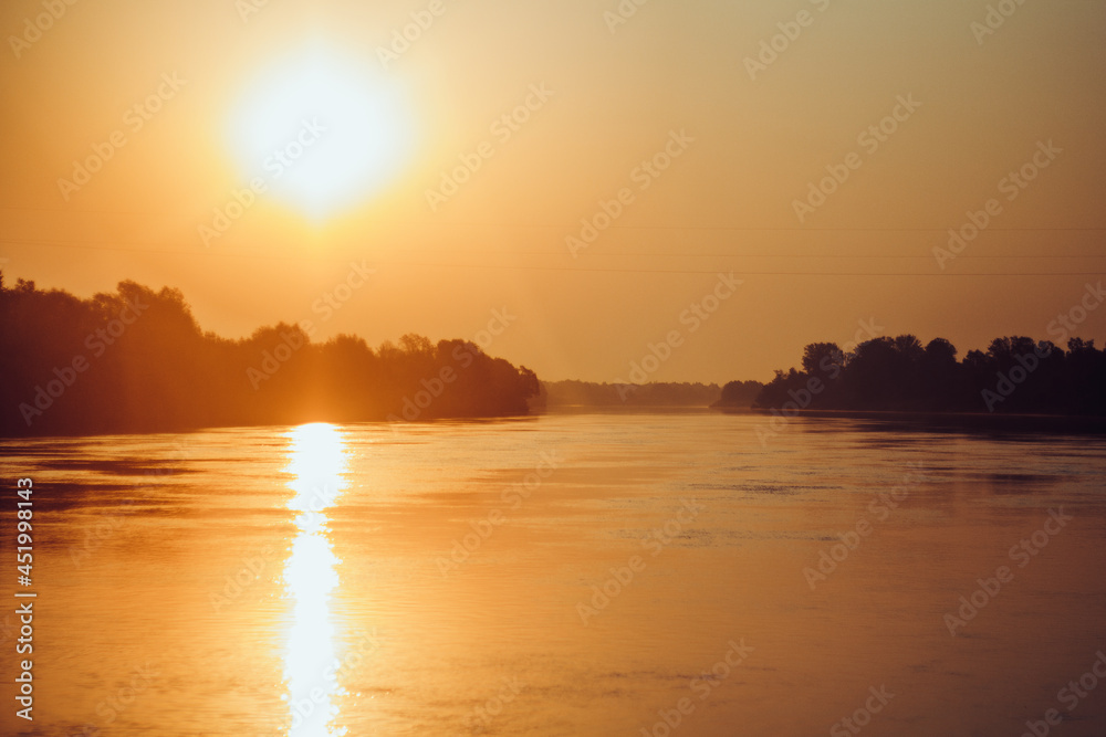 Sunset on the river.