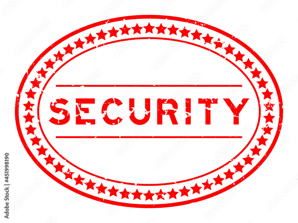 Grunge red security word oval rubber seal stamp on white background Grunge red security word oval rubber seal stamp on white background