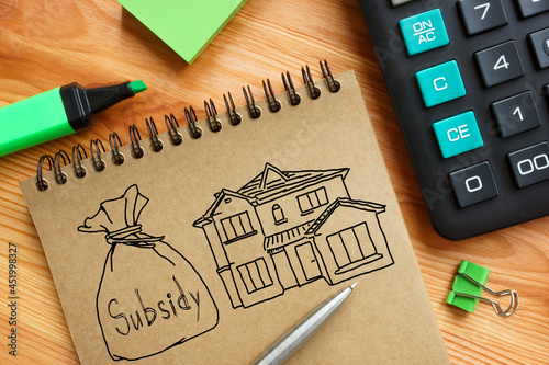 Εκτύπωση καμβά Rent subsidy is shown on the business photo using the text