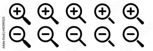 zoom in out icon magnifying glass symbol isolated vector on white background