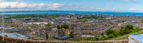 A panorama view from the top of Calton Hill across the northern part of Edinburgh, Scotland on a summers day © Nicola