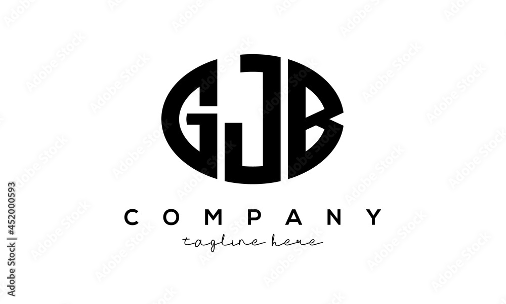 GJB three Letters creative circle logo design