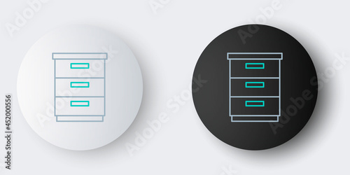 Line Furniture nightstand icon isolated on grey background. Colorful outline concept. Vector