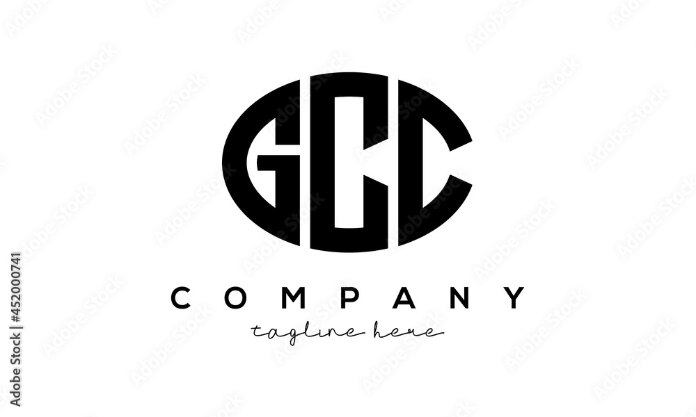 GCC three Letters creative circle logo design
