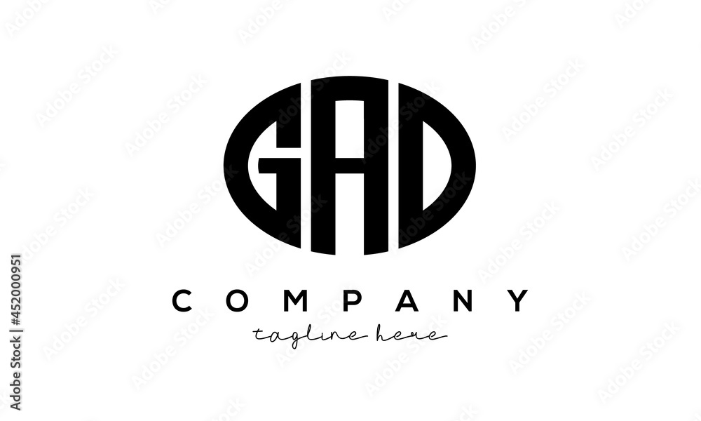 GAD three Letters creative circle logo design GAD three Letters creative circle logo design