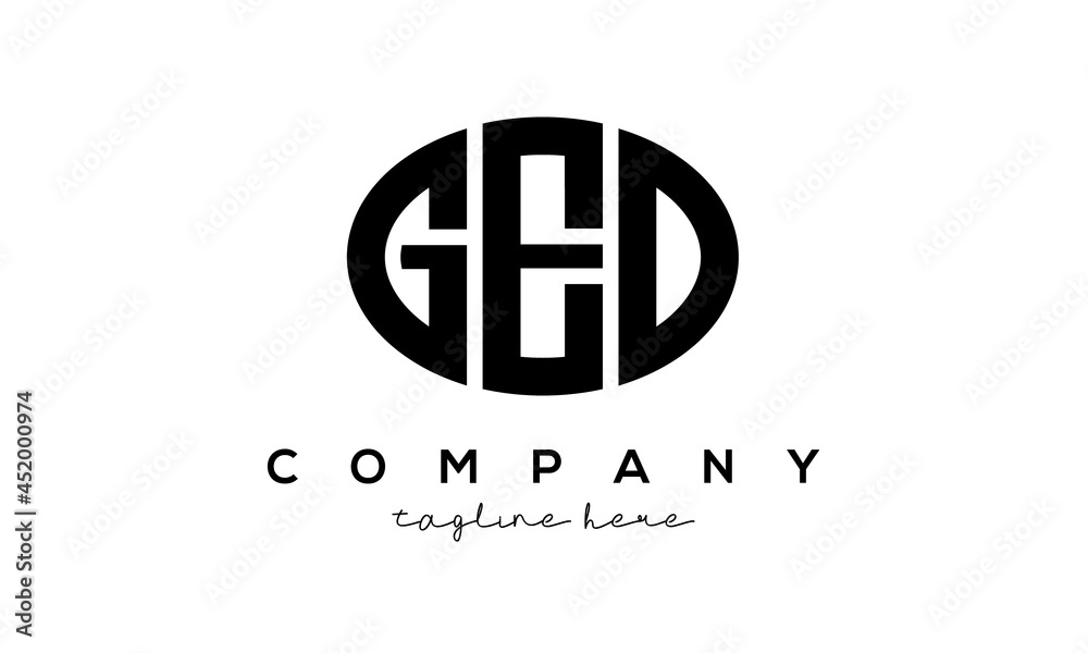 GED three Letters creative circle logo design GED three Letters creative circle logo design