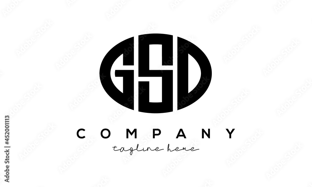GSD three Letters creative circle logo design GSD three Letters creative circle logo design