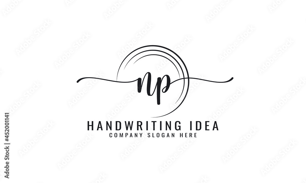 N P Initial handwriting logo vector template
N P Initial handwriting logo vector template