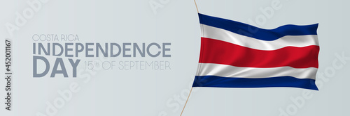 Costa Rica independence day vector banner, greeting card