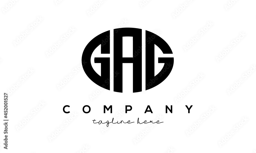 GAG three Letters creative circle logo design GAG three Letters creative circle logo design
