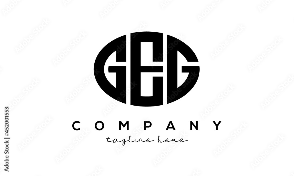 GEG three Letters creative circle logo design