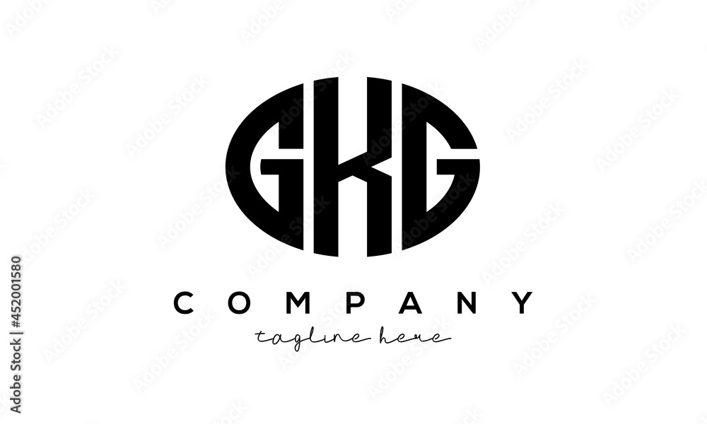 GKG three Letters creative circle logo design GKG three Letters creative circle logo design